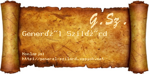 Generál Szilárd névjegykártya